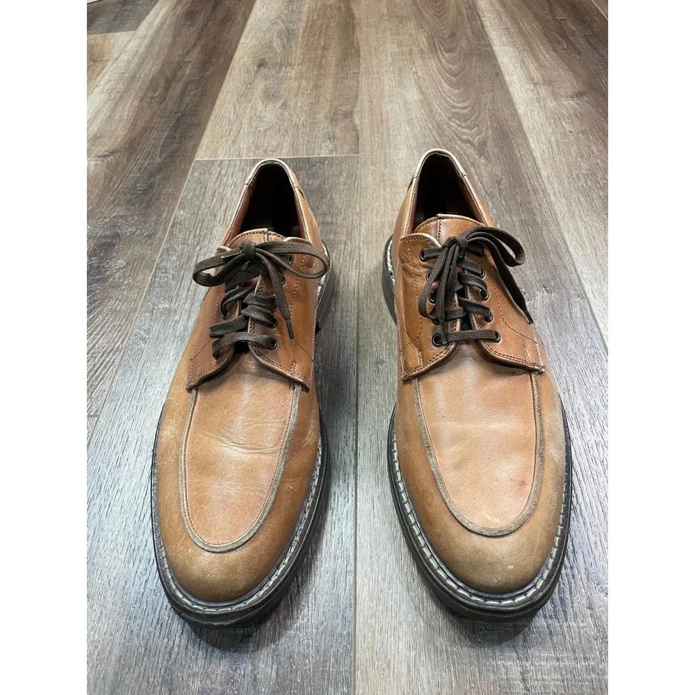 ANTICA CUOIERIA Italian Leather Apron Toe Derby Shoes Men's 10.5 D Made in Italy